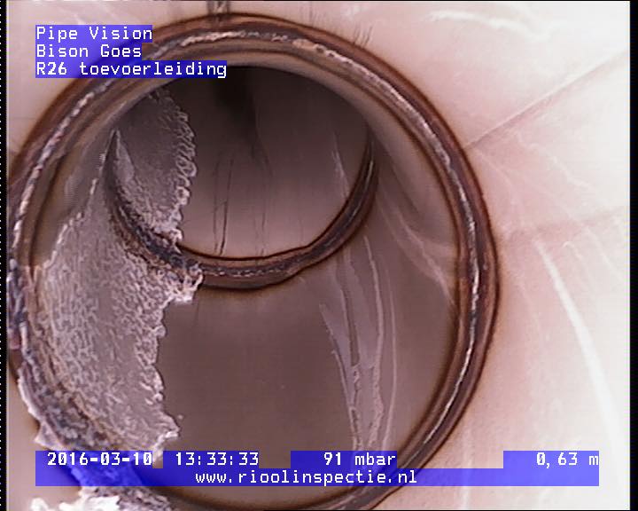 Inspectie van bochten en lasnaden is mogelijk door de roteerbare camerakop